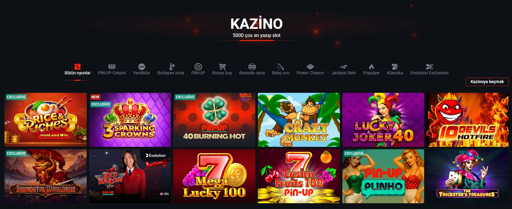 PinUp Azərbaycan mobil kazino, pinup download, mobil versiya yüklə və real pulla oyunlar